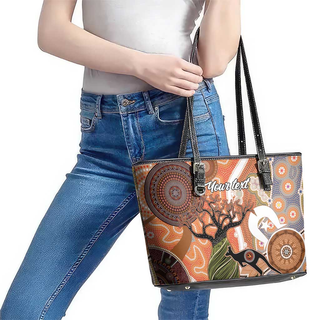 Aboriginal-Islanders NAIDOC Week Personalised Leather Tote Bag Aboriginal Indigenous Art