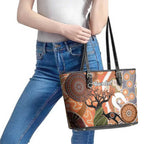 Aboriginal-Islanders NAIDOC Week Personalised Leather Tote Bag Aboriginal Indigenous Art