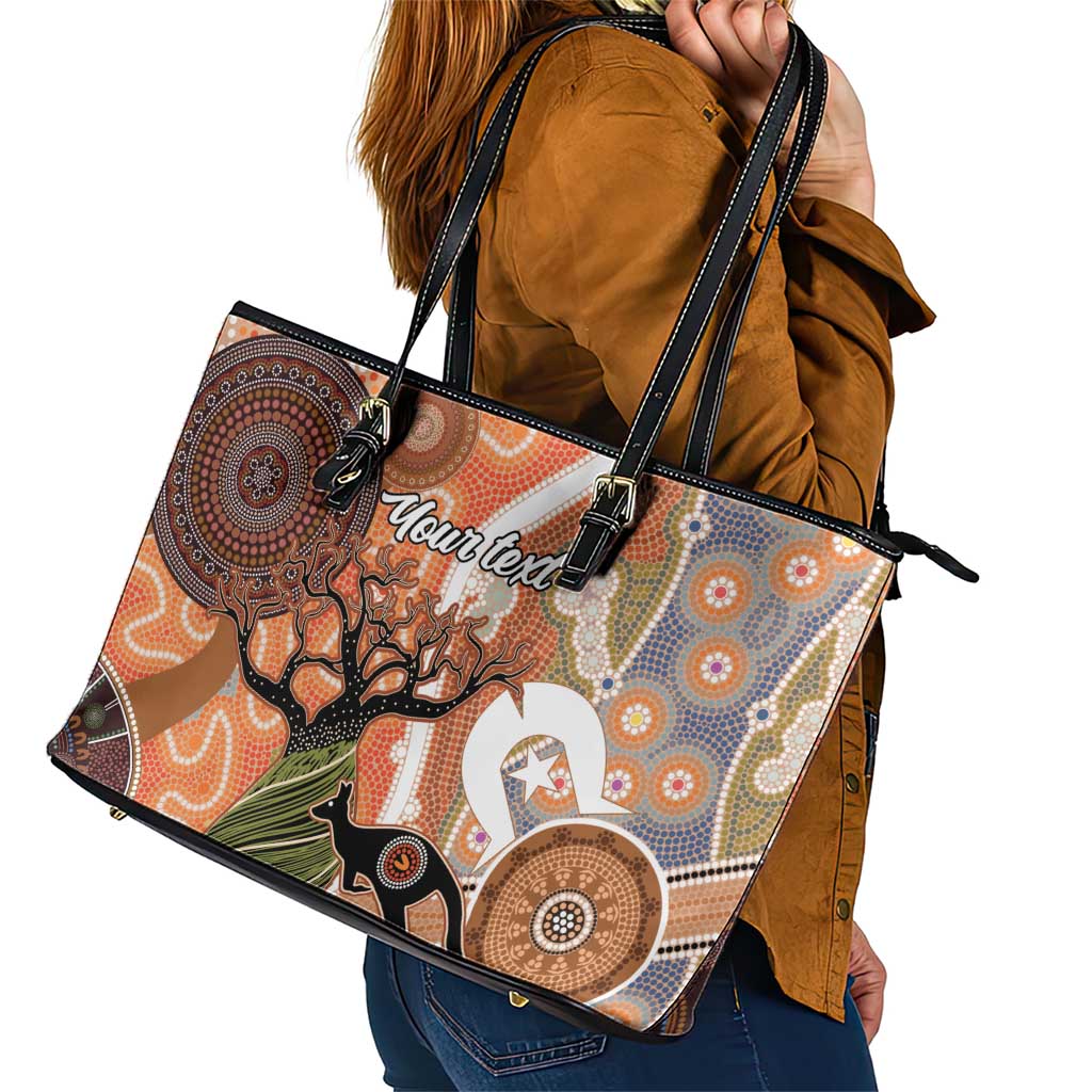Aboriginal-Islanders NAIDOC Week Personalised Leather Tote Bag Aboriginal Indigenous Art