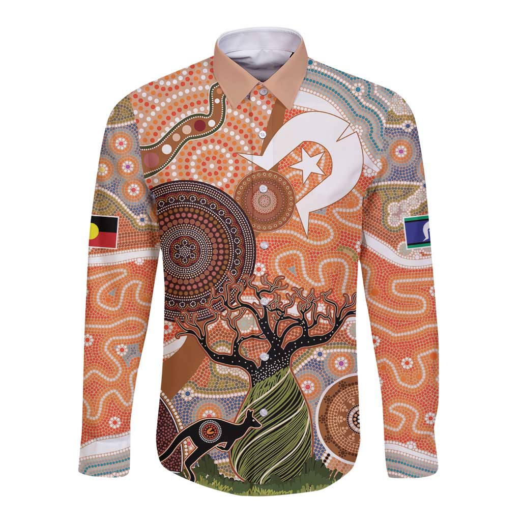 Aboriginal-Islanders NAIDOC Week Personalised Long Sleeve Button Shirt Aboriginal Indigenous Art
