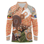 Aboriginal-Islanders NAIDOC Week Personalised Long Sleeve Polo Shirt Aboriginal Indigenous Art