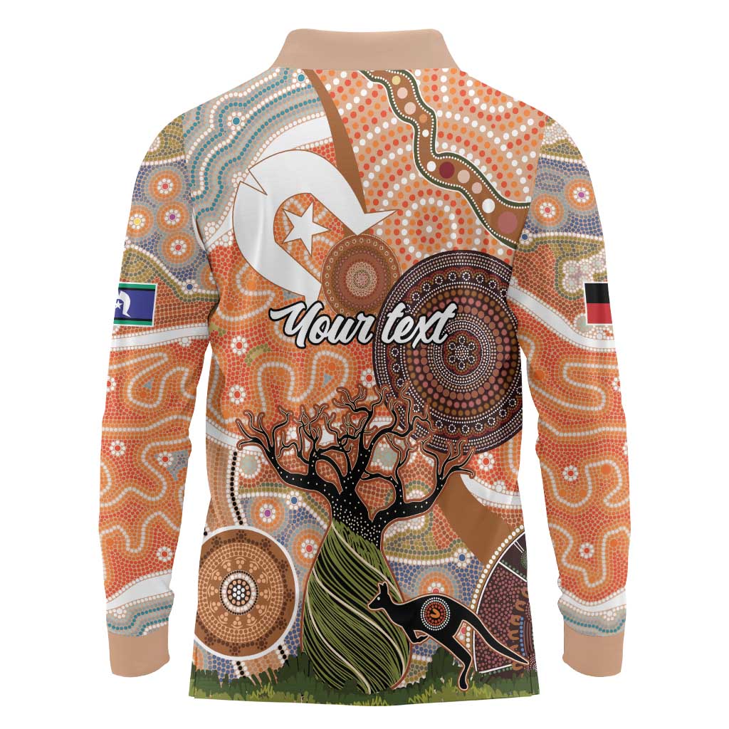 Aboriginal-Islanders NAIDOC Week Personalised Long Sleeve Polo Shirt Aboriginal Indigenous Art