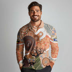 Aboriginal-Islanders NAIDOC Week Personalised Long Sleeve Polo Shirt Aboriginal Indigenous Art