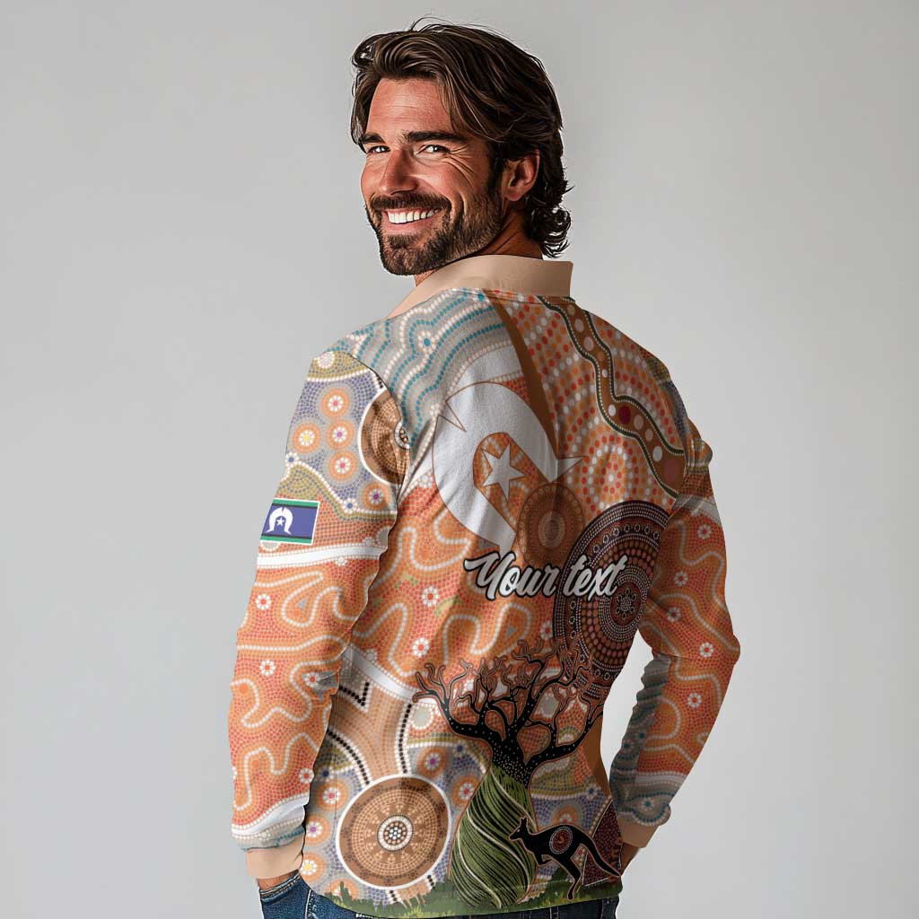 Aboriginal-Islanders NAIDOC Week Personalised Long Sleeve Polo Shirt Aboriginal Indigenous Art
