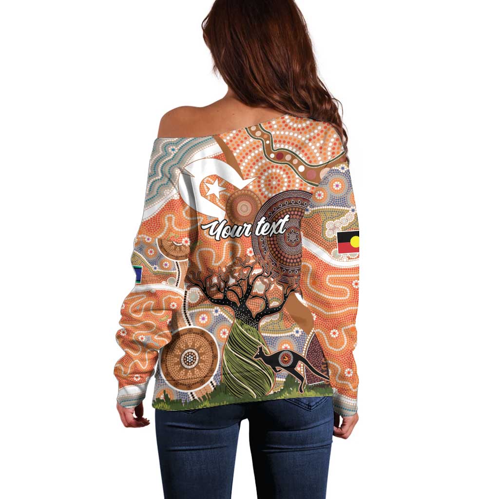 Aboriginal-Islanders NAIDOC Week Personalised Off Shoulder Sweater Aboriginal Indigenous Art