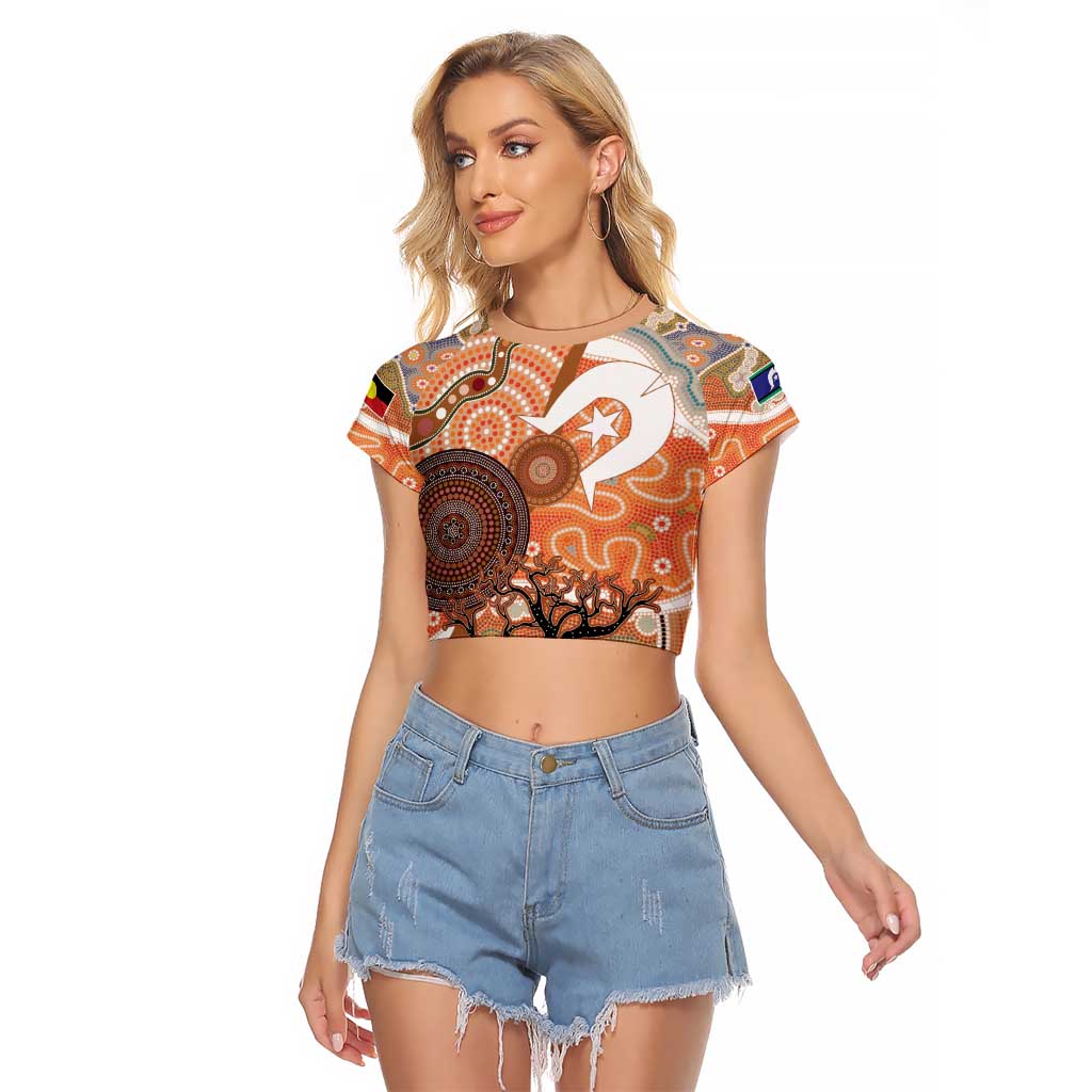 Aboriginal-Islanders NAIDOC Week Personalised Raglan Cropped T Shirt Aboriginal Indigenous Art