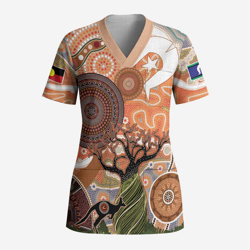 Aboriginal-Islanders NAIDOC Week Personalised Scrub Top Aboriginal Indigenous Art - Aussie Hoodie