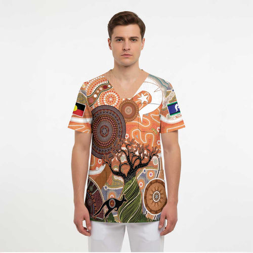 Aboriginal-Islanders NAIDOC Week Personalised Scrub Top Aboriginal Indigenous Art - Aussie Hoodie