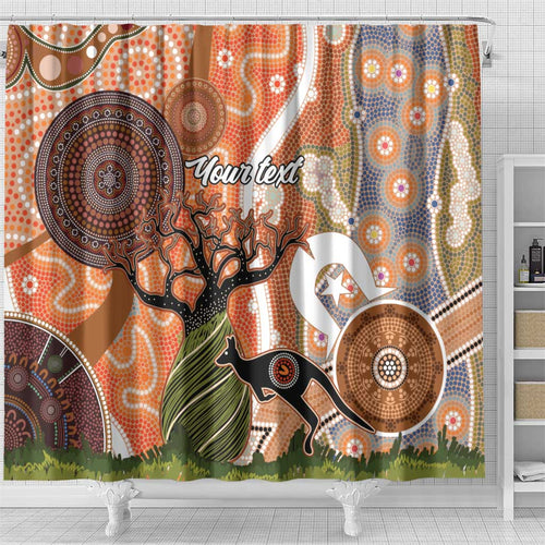 Aboriginal-Islanders NAIDOC Week Personalised Shower Curtain Aboriginal Indigenous Art