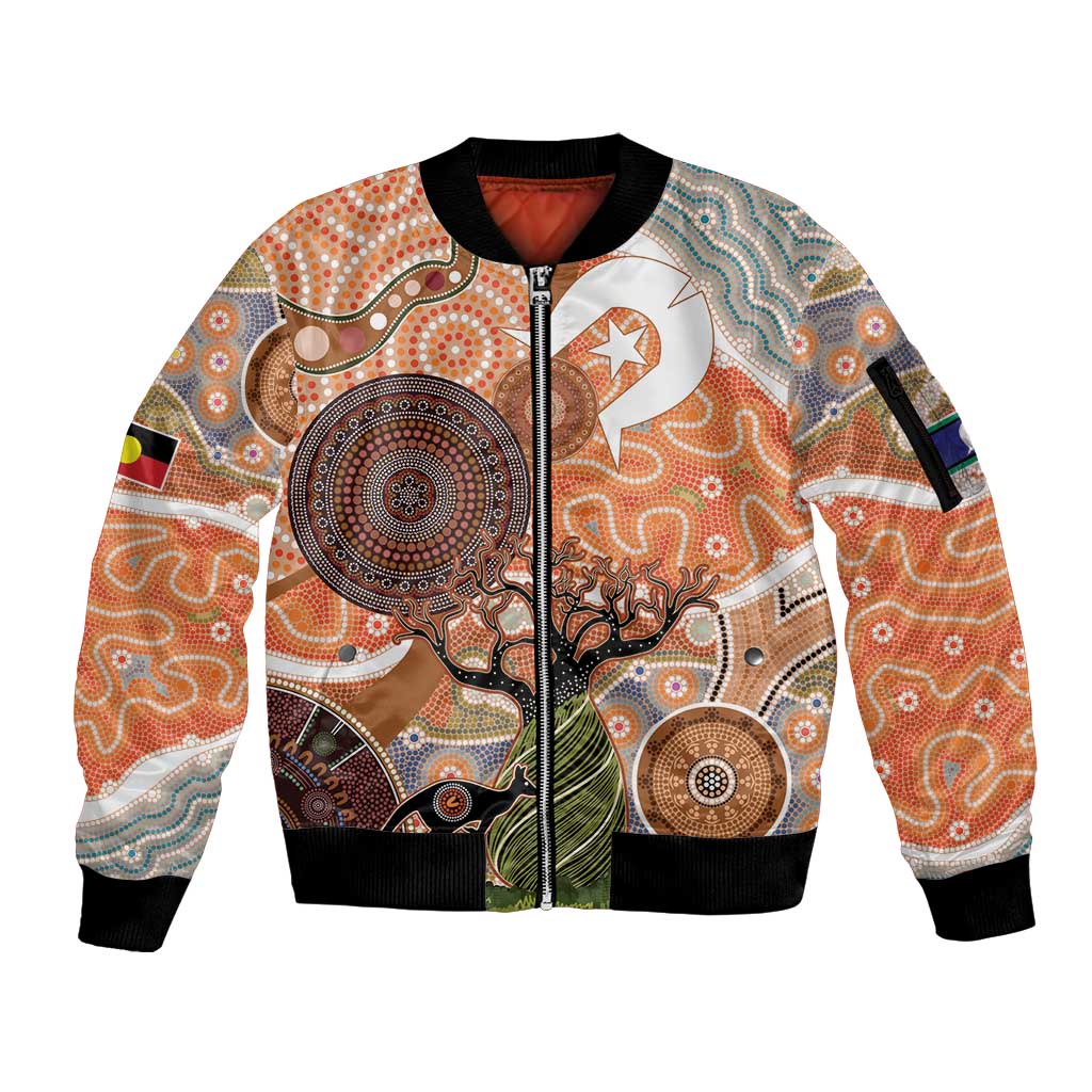 Aboriginal-Islanders NAIDOC Week Personalised Sleeve Zip Bomber Jacket Aboriginal Indigenous Art