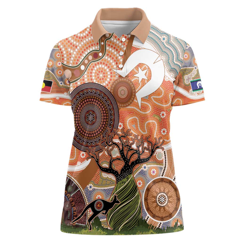 Aboriginal-Islanders NAIDOC Week Personalised Women Polo Shirt Aboriginal Indigenous Art