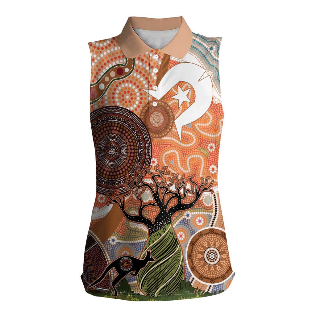 Aboriginal-Islanders NAIDOC Week Personalised Women Sleeveless Polo Shirt Aboriginal Indigenous Art
