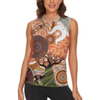 Aboriginal-Islanders NAIDOC Week Personalised Women Sleeveless Polo Shirt Aboriginal Indigenous Art