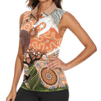 Aboriginal-Islanders NAIDOC Week Personalised Women Sleeveless Polo Shirt Aboriginal Indigenous Art