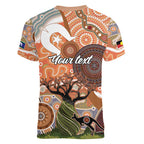 Aboriginal-Islanders NAIDOC Week Personalised Women V-Neck T-Shirt Aboriginal Indigenous Art
