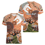 Aboriginal-Islanders NAIDOC Week Personalised Women V-Neck T-Shirt Aboriginal Indigenous Art