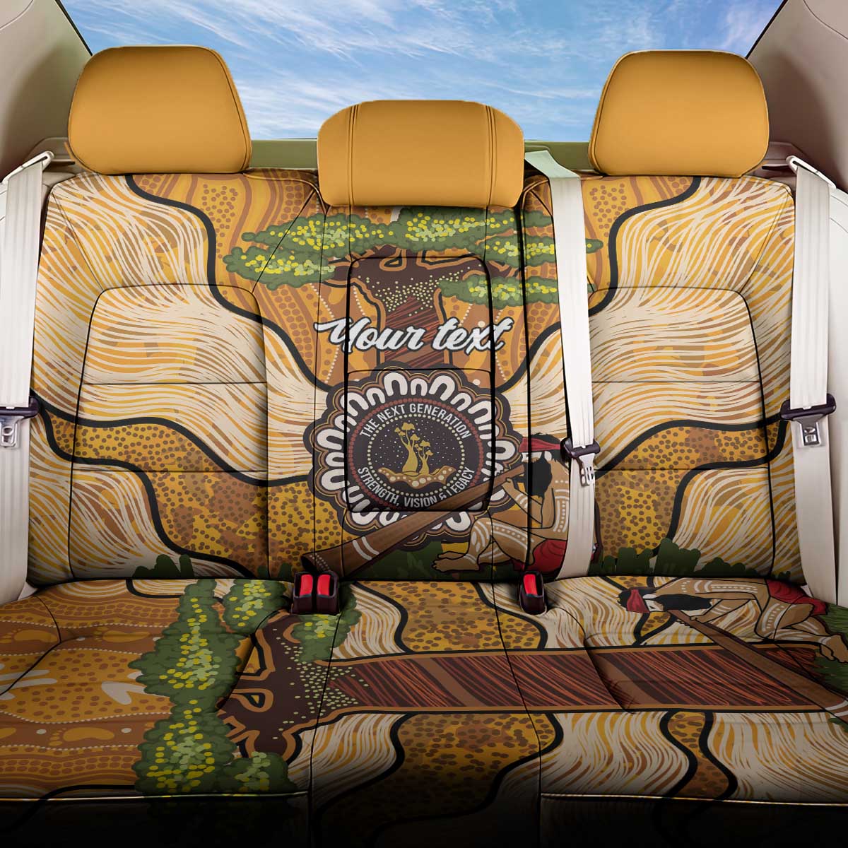Aboriginal-Islanders NAIDOC Week Personalised Back Car Seat Cover Boab Tree Indigenous Art