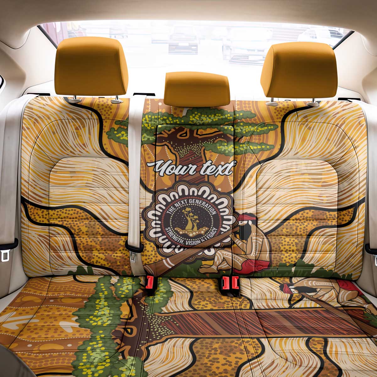 Aboriginal-Islanders NAIDOC Week Personalised Back Car Seat Cover Boab Tree Indigenous Art