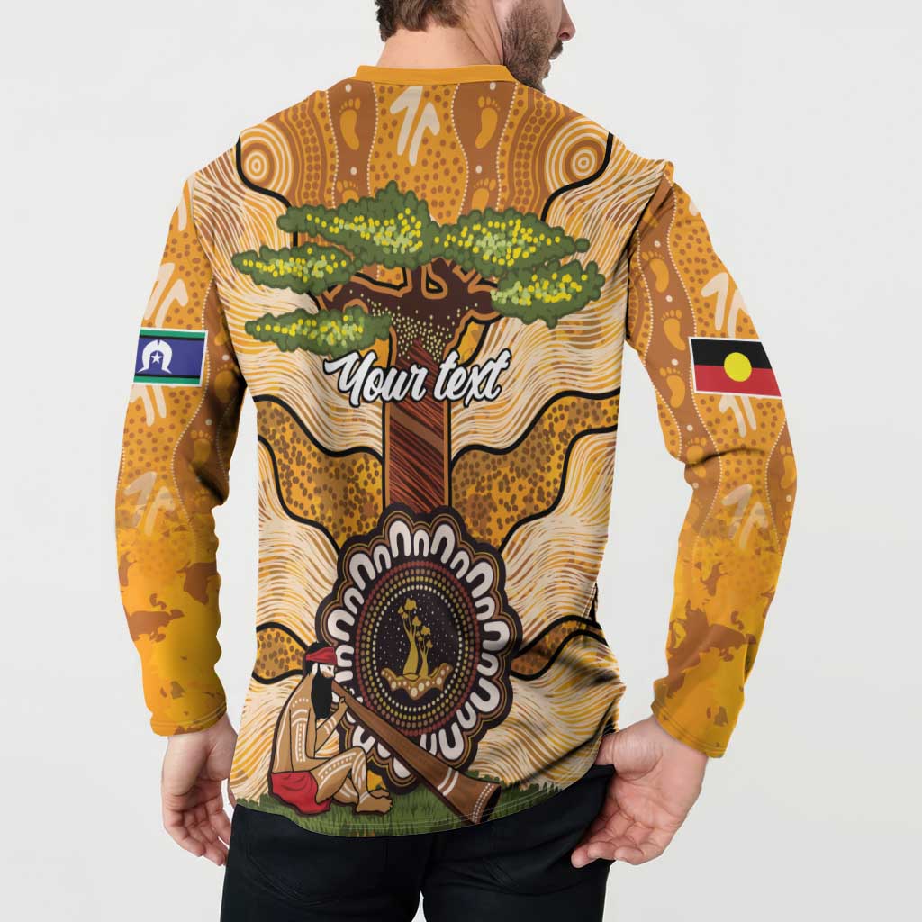 Aboriginal-Islanders NAIDOC Week Personalised Button Sweatshirt Boab Tree Indigenous Art