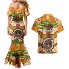 Aboriginal-Islanders NAIDOC Week Personalised Couples Matching Mermaid Dress and Hawaiian Shirt Boab Tree Indigenous Art