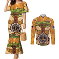 Aboriginal-Islanders NAIDOC Week Personalised Couples Matching Mermaid Dress and Long Sleeve Button Shirt Boab Tree Indigenous Art