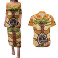 Aboriginal-Islanders NAIDOC Week Personalised Couples Matching Puletasi and Hawaiian Shirt Boab Tree Indigenous Art
