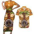 Aboriginal-Islanders NAIDOC Week Personalised Couples Matching Short Sleeve Bodycon Dress and Hawaiian Shirt Boab Tree Indigenous Art