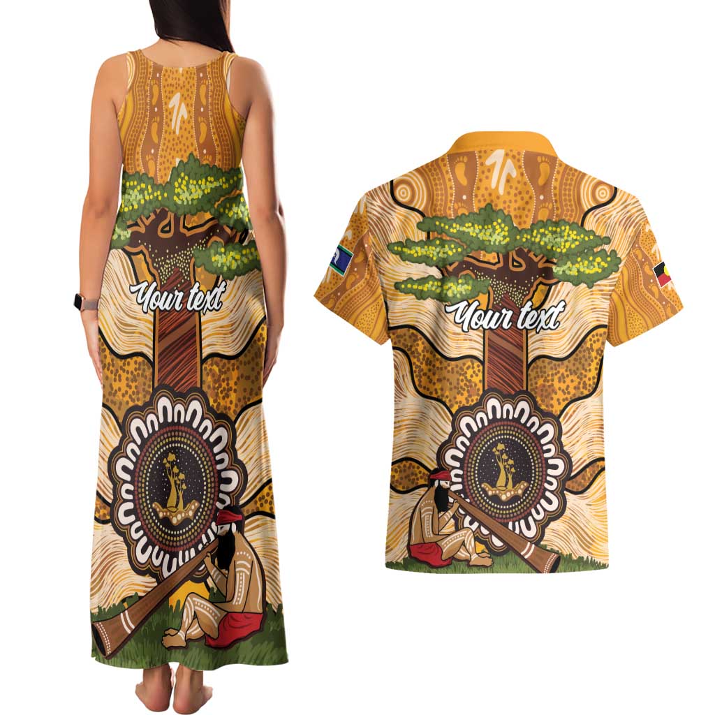 Aboriginal-Islanders NAIDOC Week Personalised Couples Matching Tank Maxi Dress and Hawaiian Shirt Boab Tree Indigenous Art