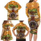 Aboriginal-Islanders NAIDOC Week Personalised Family Matching Long Sleeve Bodycon Dress and Hawaiian Shirt Boab Tree Indigenous Art