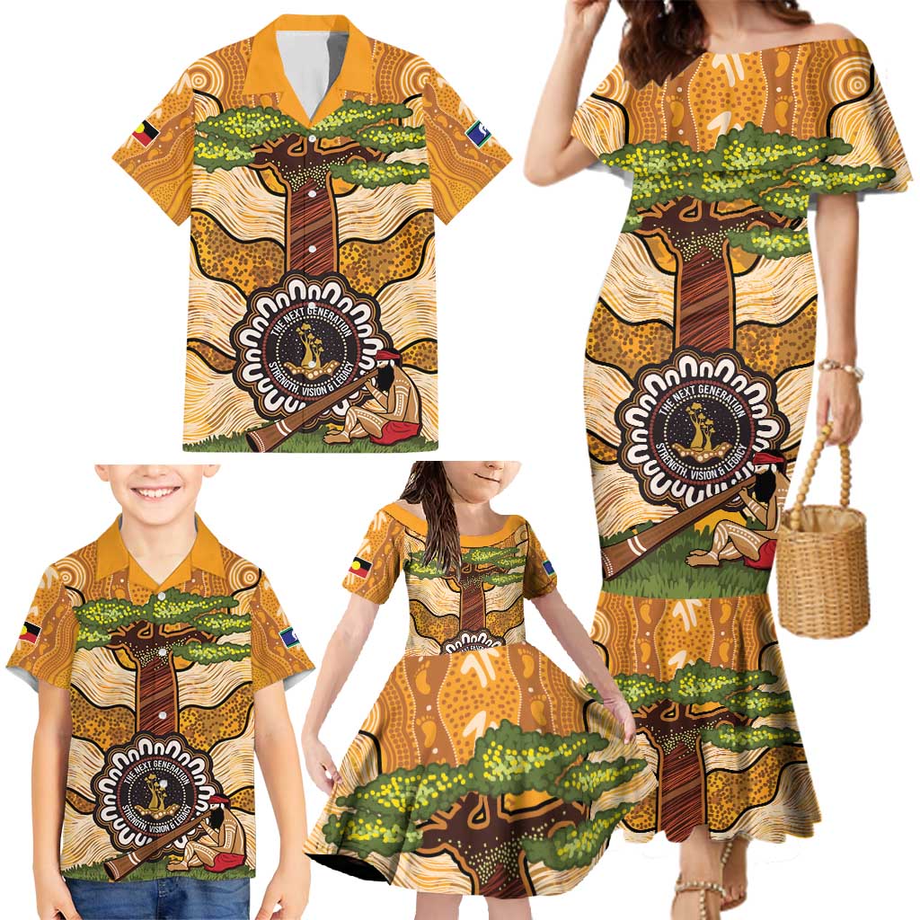 Aboriginal-Islanders NAIDOC Week Personalised Family Matching Mermaid Dress and Hawaiian Shirt Boab Tree Indigenous Art