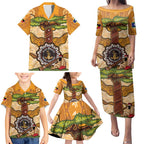 Aboriginal-Islanders NAIDOC Week Personalised Family Matching Puletasi and Hawaiian Shirt Boab Tree Indigenous Art
