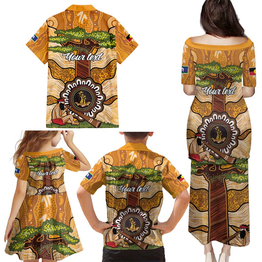Aboriginal-Islanders NAIDOC Week Personalised Family Matching Puletasi and Hawaiian Shirt Boab Tree Indigenous Art