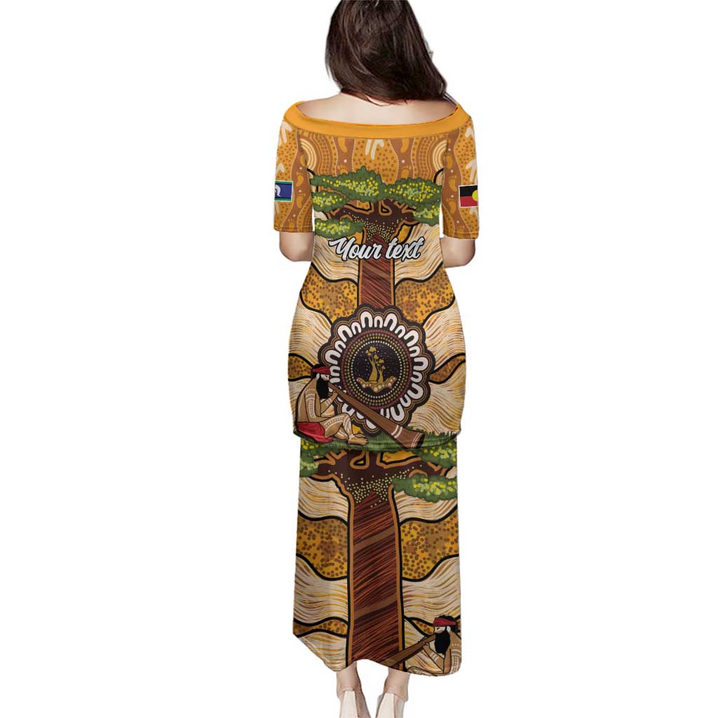 Aboriginal-Islanders NAIDOC Week Personalised Family Matching Puletasi and Hawaiian Shirt Boab Tree Indigenous Art