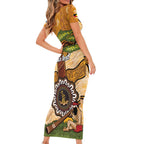 Aboriginal-Islanders NAIDOC Week Personalised Family Matching Short Sleeve Bodycon Dress and Hawaiian Shirt Boab Tree Indigenous Art