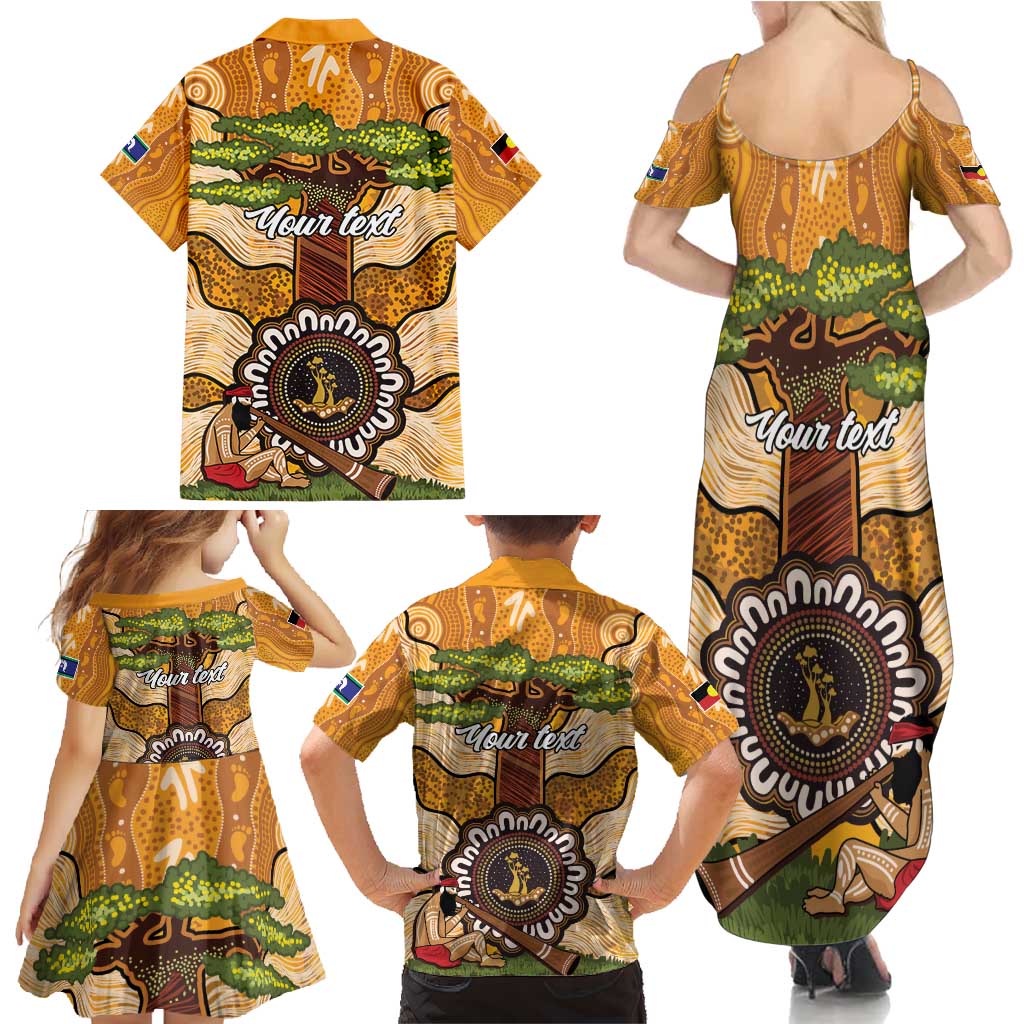 Aboriginal-Islanders NAIDOC Week Personalised Family Matching Summer Maxi Dress and Hawaiian Shirt Boab Tree Indigenous Art