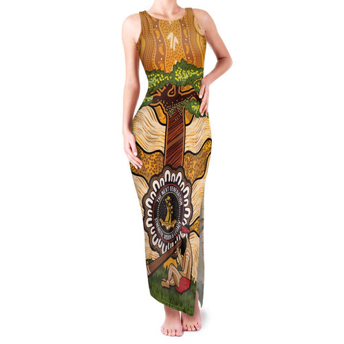 Aboriginal-Islanders NAIDOC Week Personalised Family Matching Tank Maxi Dress and Hawaiian Shirt Boab Tree Indigenous Art