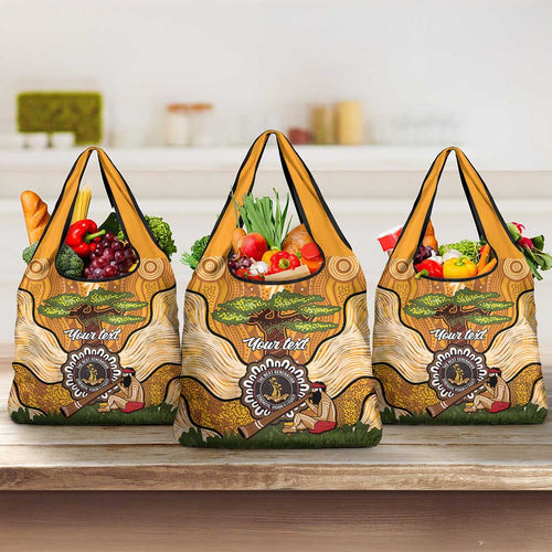 Aboriginal-Islanders NAIDOC Week Personalised Grocery Bag Boab Tree Indigenous Art