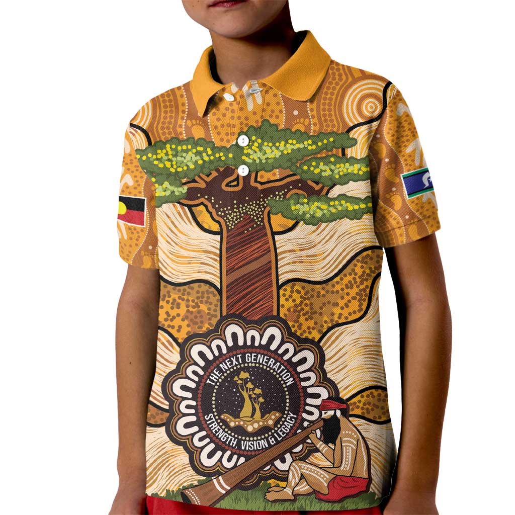 Aboriginal-Islanders NAIDOC Week Personalised Kid Polo Shirt Boab Tree Indigenous Art