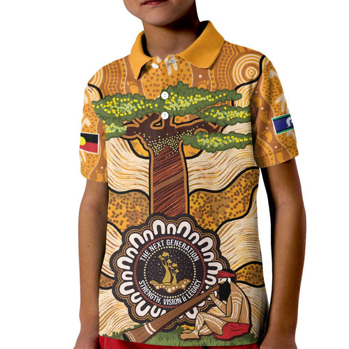 Aboriginal-Islanders NAIDOC Week Personalised Kid Polo Shirt Boab Tree Indigenous Art