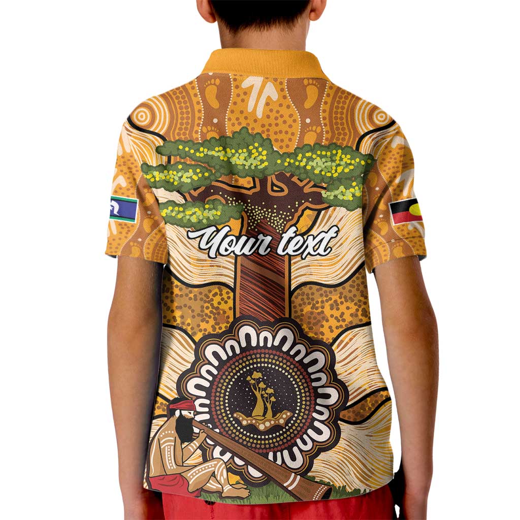 Aboriginal-Islanders NAIDOC Week Personalised Kid Polo Shirt Boab Tree Indigenous Art