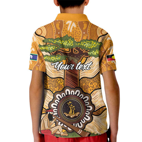Aboriginal-Islanders NAIDOC Week Personalised Kid Polo Shirt Boab Tree Indigenous Art