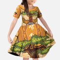 Aboriginal-Islanders NAIDOC Week Personalised Kid Short Sleeve Dress Boab Tree Indigenous Art