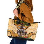 Aboriginal-Islanders NAIDOC Week Personalised Leather Tote Bag Boab Tree Indigenous Art