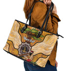 Aboriginal-Islanders NAIDOC Week Personalised Leather Tote Bag Boab Tree Indigenous Art