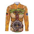 Aboriginal-Islanders NAIDOC Week Personalised Long Sleeve Button Shirt Boab Tree Indigenous Art
