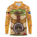 Aboriginal-Islanders NAIDOC Week Personalised Long Sleeve Polo Shirt Boab Tree Indigenous Art