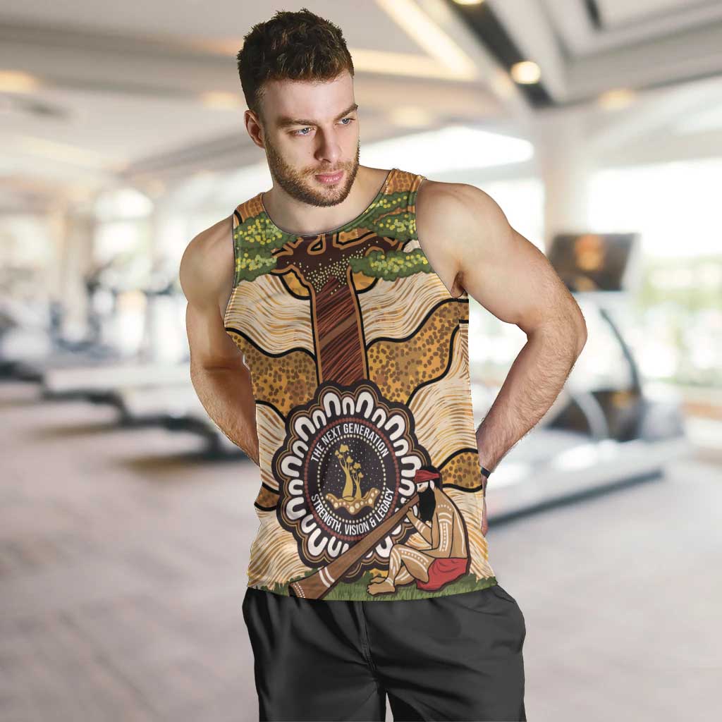 Aboriginal-Islanders NAIDOC Week Personalised Men Tank Top Boab Tree Indigenous Art