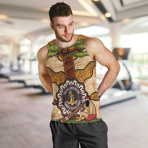 Aboriginal-Islanders NAIDOC Week Personalised Men Tank Top Boab Tree Indigenous Art