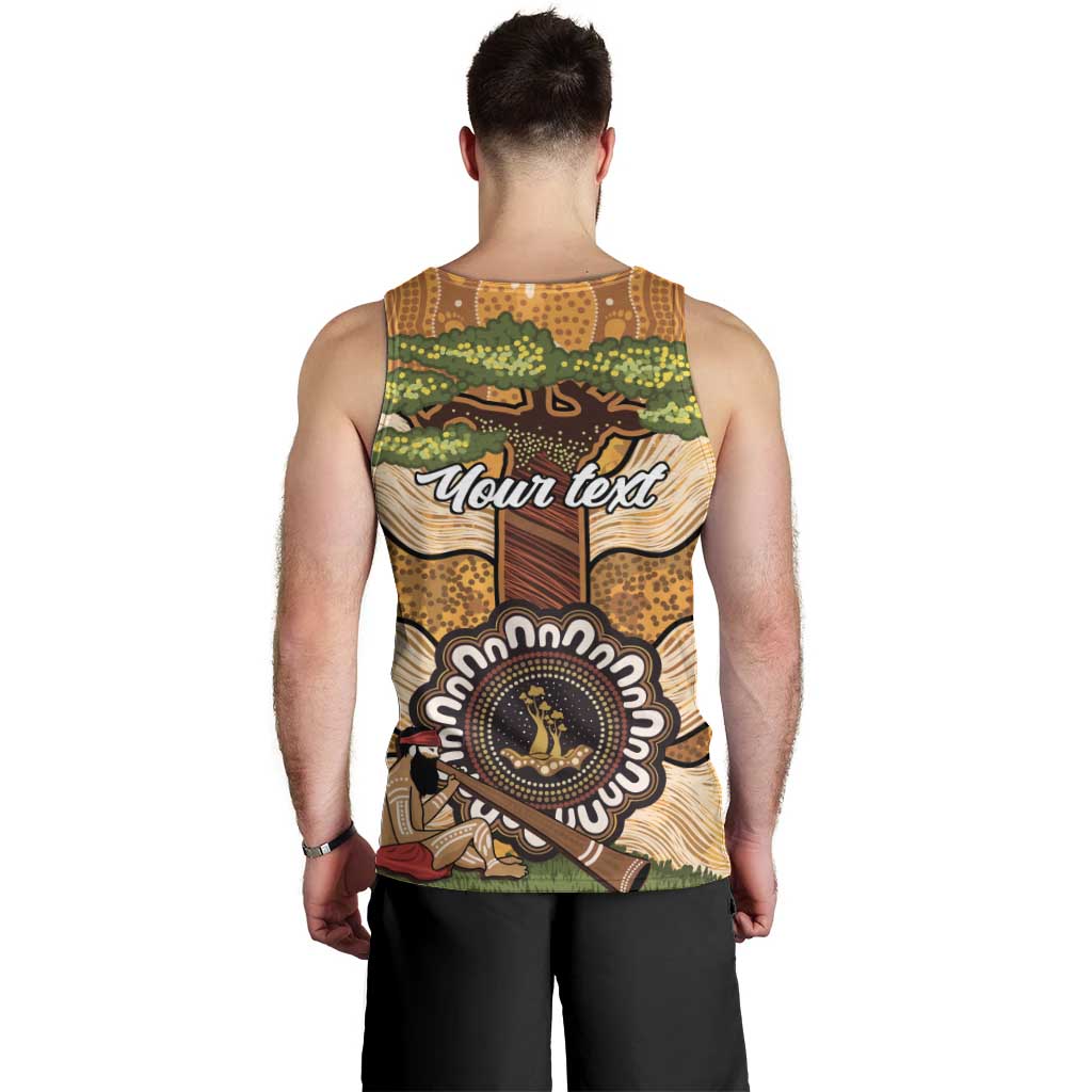 Aboriginal-Islanders NAIDOC Week Personalised Men Tank Top Boab Tree Indigenous Art