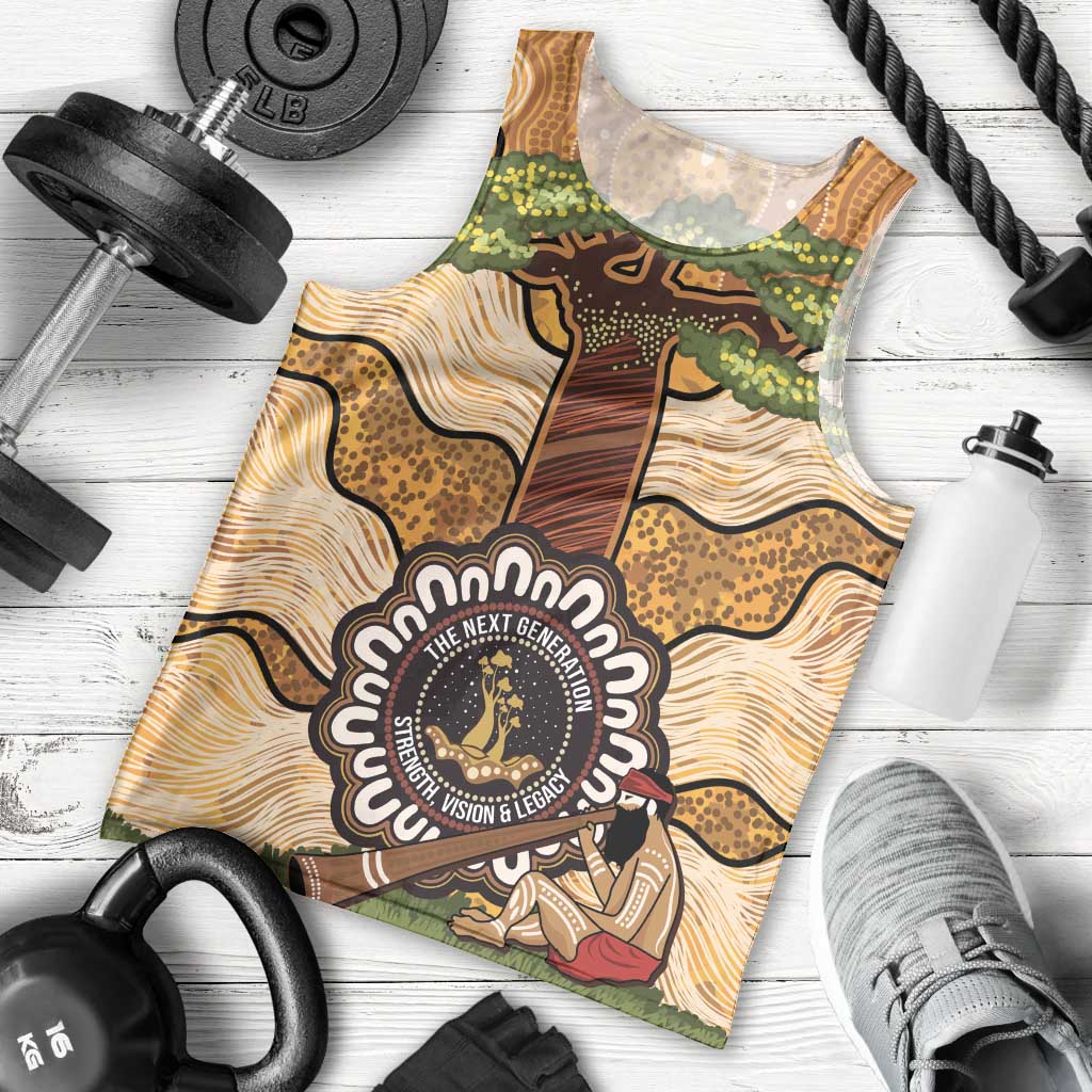Aboriginal-Islanders NAIDOC Week Personalised Men Tank Top Boab Tree Indigenous Art
